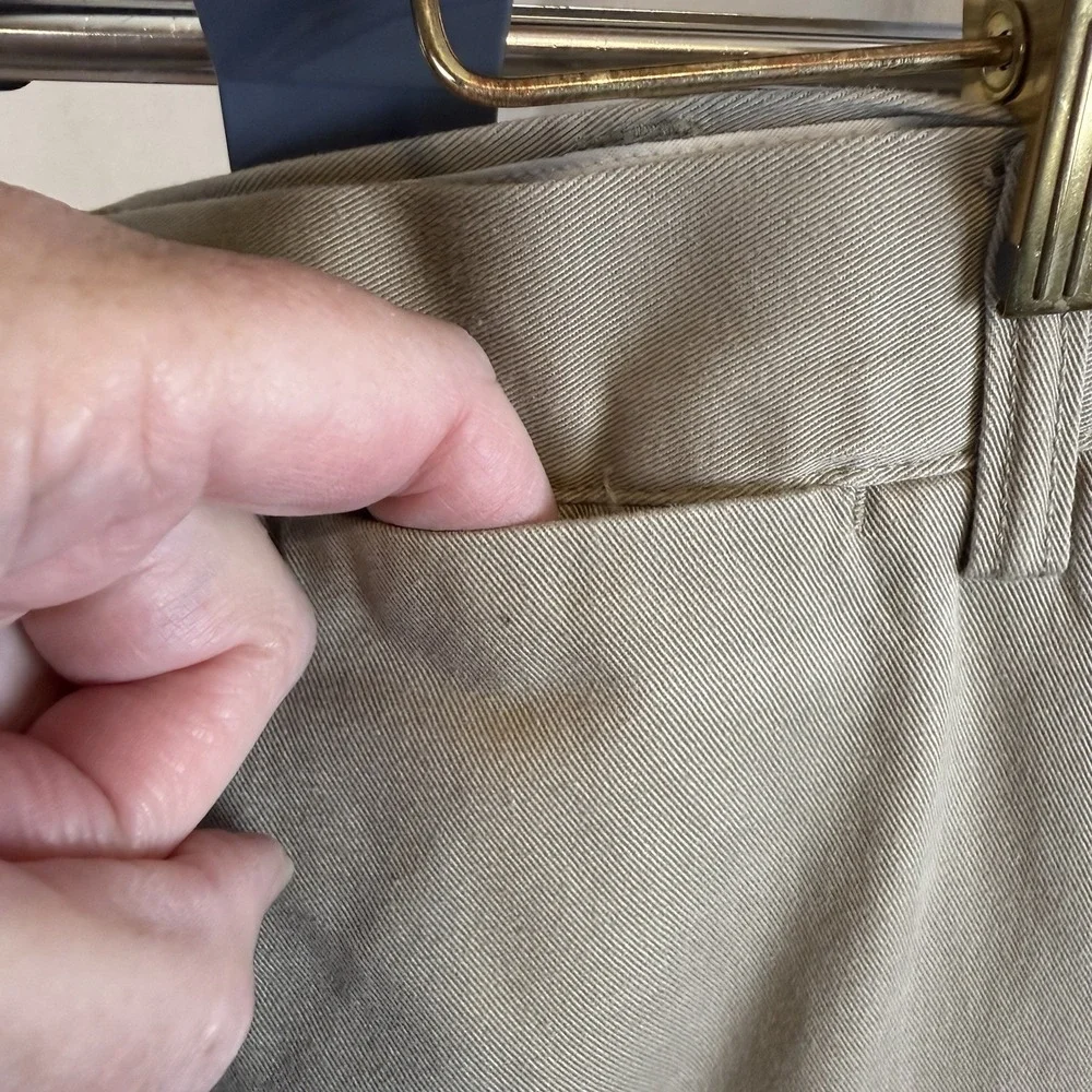 Polo Ralph Lauren Classic Fit Cotton Men's Khaki 40x30 Flat Front Straight Leg